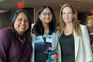 Karthika Perumal (LES Past-President), Chitra Kalyanaraman (LES Board Member) and event speaker, Anne Louise St. Martin (Senior Director, Chief Counsel Patents, IP Council & Ops at Mondelez International)
